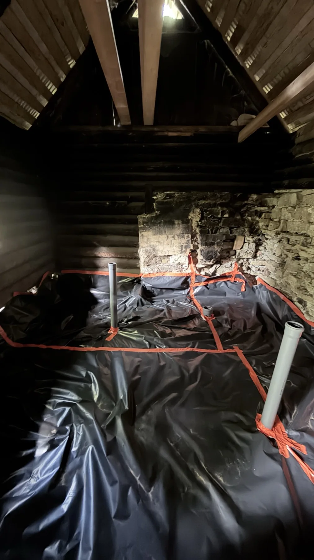 14 August: dark sheeting and tape
