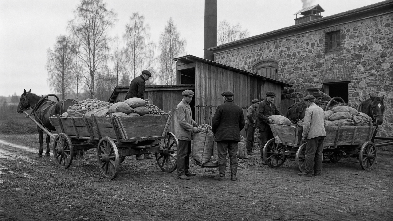 Tehisintellekti-rekonstruktsioon kartulite toomisest vabrikusse 1923. aastal